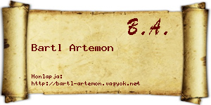 Bartl Artemon névjegykártya